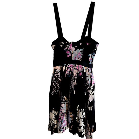 Be Be XS Women's Black Floral Sleeveless Sun Dress Miss Size 0 2 Extra Small - Picture 5 of 6